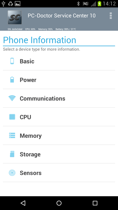 Service Center Android System Information