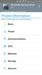 PC-Doctor Service Center System Information Screen