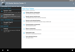 PC-Doctor Service Center Home Screen