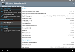 PC-Doctor Service Center System Information Screen