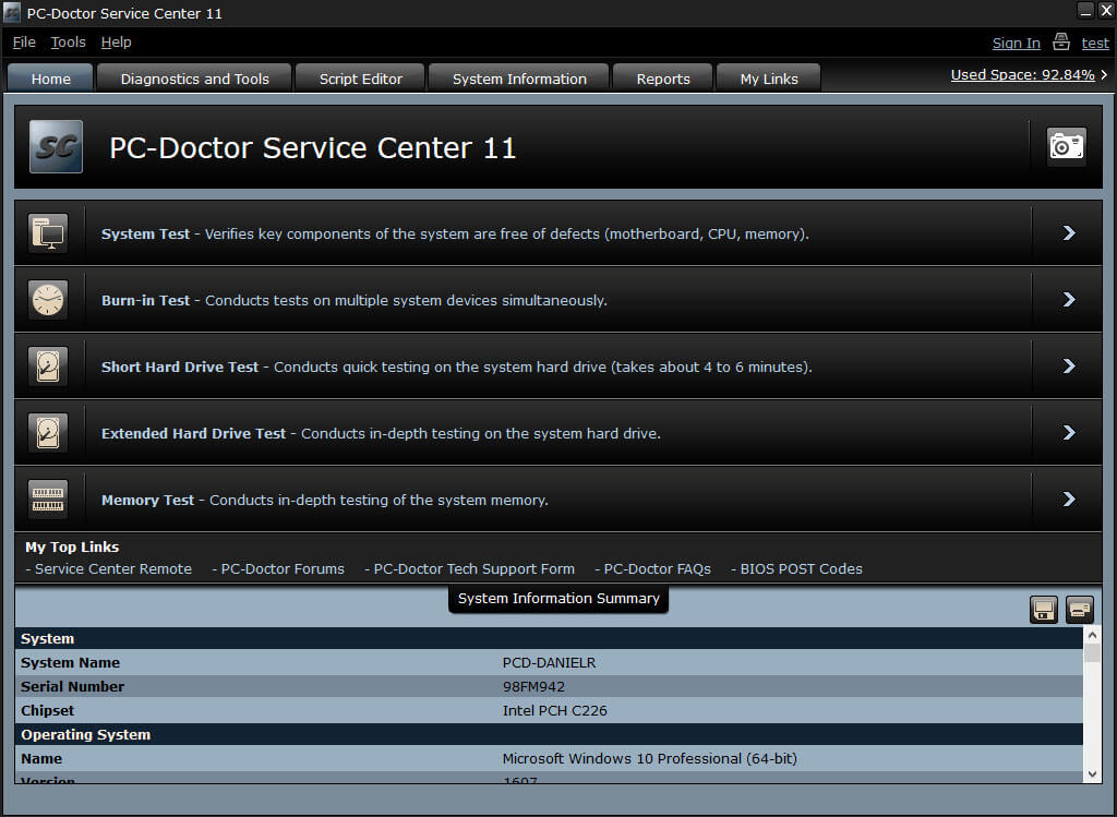 Service Center Home