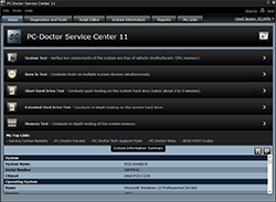 PC-Doctor Service Center Home Screen