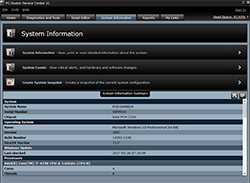 PC-Doctor Service Center System Information Screen