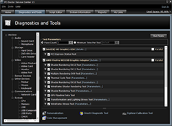 PC-Doctor Service Center Diagnostics Screen