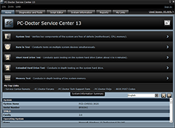 PC-Doctor Service Center Home Screen