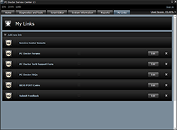 PC-Doctor Service Center My Links Screen