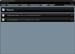 PC-Doctor Service Center Reports Screen