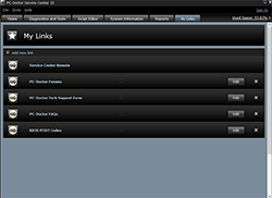 PC-Doctor Service Center My Links Screen