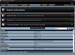 PC-Doctor Service Center System Information Screen